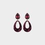 Oorbellen resin crystal bordeaux