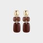 Oorbellen resin square bruin