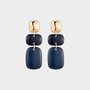 Oorbellen resin square blauw