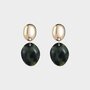 Oorbellen knop resin groen