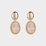 Oorbellen knop resin beige