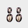 Oorbellen goud resin paars