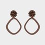Oorbellen candy knop bruin
