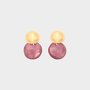 Oorbellen duo rond aubergine