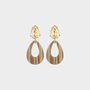 Oorbellen resin crystal cognac