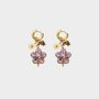 Oorbellen creool bloem aubergine